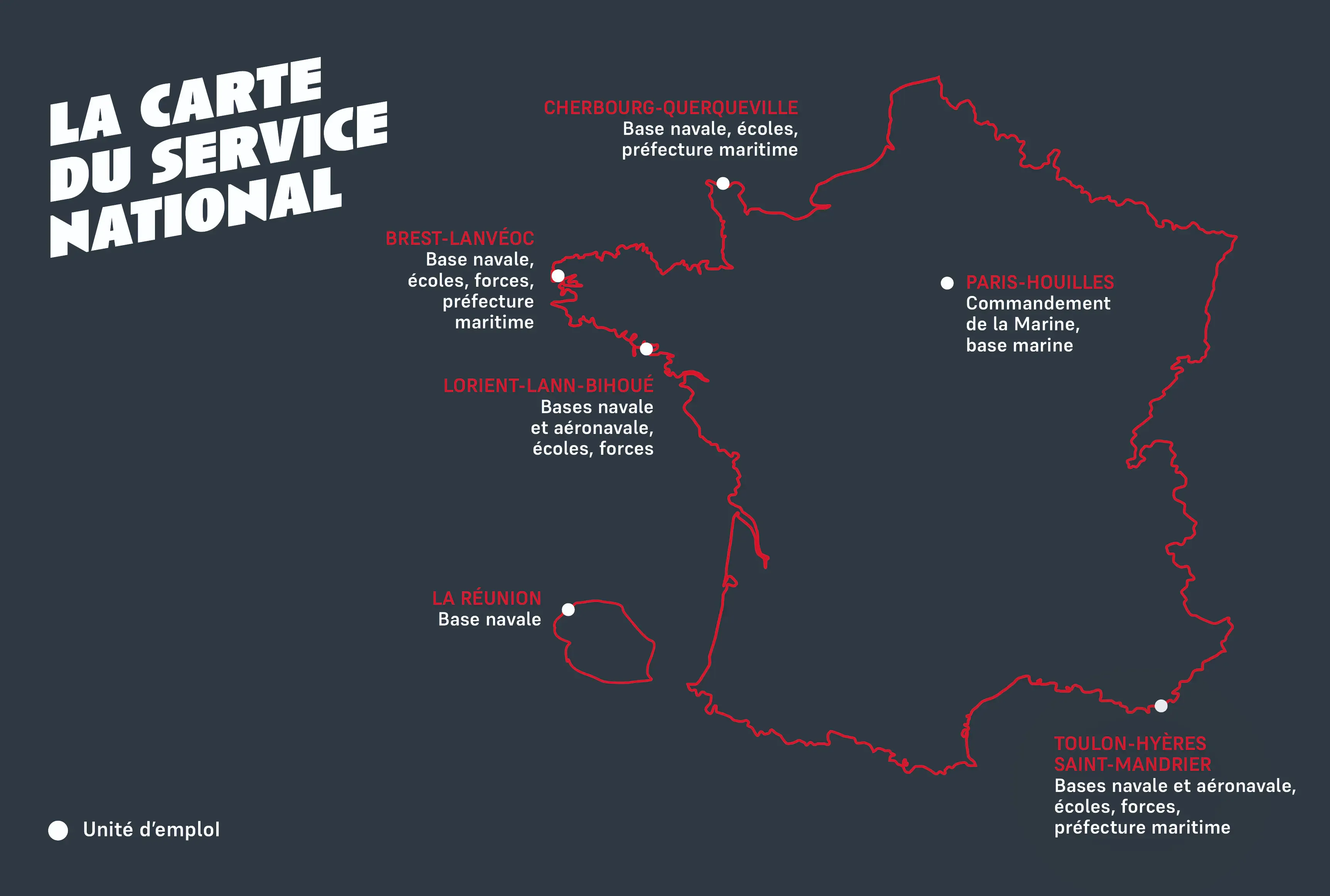 La carte du service nationale de la Marine Nationale